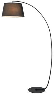 HOMCOM Lampada da Terra con Paralume Rivestito in Tessuto e Base in Metallo, Interruttore a Pedale, Φ47 x 105 x 190cm, Nera|Aosom