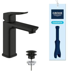 Basin mixer tap - GROHE DICE - Size M - Click-clack waste - Matte black