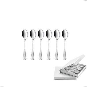 Confezione a libro 6 pezzi cucchiaini caff� Domus Silver, Acciaio 18/10, spessore 3 mm