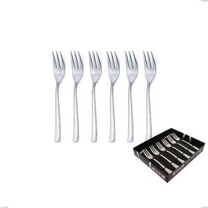 Confezione vetrina 6 pezzi forchettine dolce Duna, Acciaio inox (Aisi 304) lucido