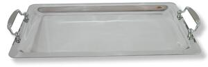 Vassoio rettangolare in acciaio inox 18/10 con manici cm 36 linea LORY