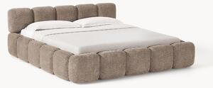 Letto imbottito in teddy-bouclé con spazio contenitore aggiuntivo Tayla