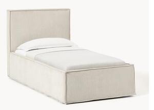 Letto imbottito in velluto a coste con vano contenitore Dream
