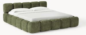 Letto imbottito in teddy-bouclé con spazio contenitore aggiuntivo Tayla