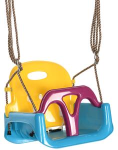 Outsunny Altalena Bambini 3 in 1 da Interno ed Esterno, Corda Regolabile e Cintura di Sicurezza, Età 9-36 Mesi, Blu
