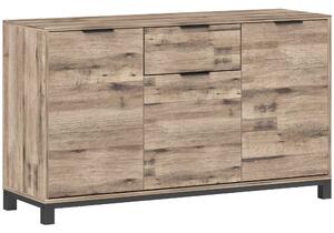 HOMCOM Credenza Buffet in stile Industriale con Cassetto e 3 Armadietti, in Legno Marrone, 120x36.5x70 cm