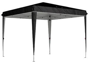 Outsunny Gazebo 3x3 m per 6-9 Persone ad Altezza Regolabile con Fori di Drenaggio, in Metallo e Tessuto Oxford Nero