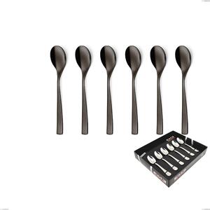 Confezione vetrina 6 pezzi moka EtoIle PVD Black, Acciaio 18/10 lucido, spessore 4 mm, PVD black