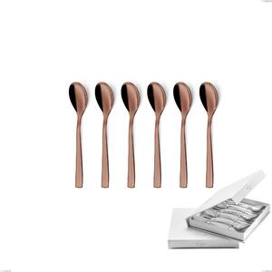 Confezione a libro 6 pezzi cucchiaini caff� Etoile PVD Chocolate, Acciaio 18/10 lucido, spessore 4 mm, pvd chocolate