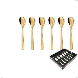 Confezione vetrina 6 pezzi moka Etoile PVD Gold, Acciaio 18/10 lucido, spessore 4 mm, pvd oro