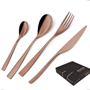 Set di posate 75 pezzi Etoile PVD Chocolate in confezione regalo, Acciaio 18/10 lucido, spessore 4 mm, pvd chocolate