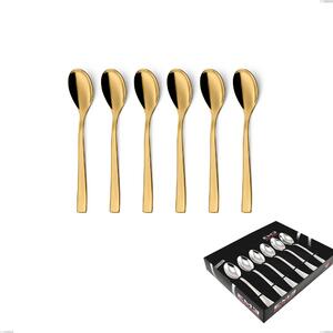 Confezione vetrina 6 pezzi caff� Etoile PVD Gold, Acciaio 18/10 lucido, spessore 4 mm, pvd oro