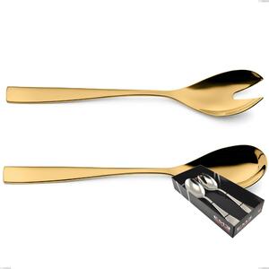 Confezione vetrina 2 pezzi insalata Etoile PVD Gold, Acciaio 18/10 lucido, spessore 4 mm, pvd oro