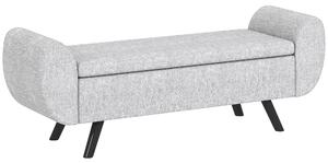 HOMCOM Panca Contenitore Fondo Letto con Braccioli in Tessuto, Gambe in Legno e Vano da 53.8L, 132x42x50 cm, Grigio | Aosom Italy