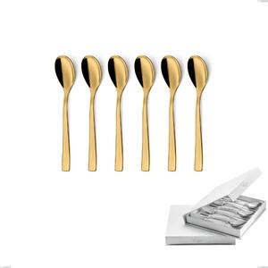 Confezione a libro 6 pezzi cucchiaini caff� Etoile PVD Gold, Acciaio 18/10 lucido, spessore 4 mm, pvd oro- posate