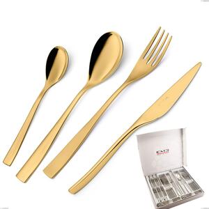 Cofanetto 24 pezzi Etoile PVD Gold, Acciaio 18/10 lucido, spessore 4 mm, pvd oro