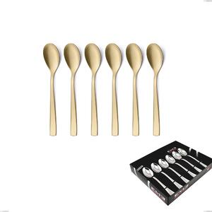 Confezione vetrina 6 pezzi caff� Etoile PVD Sabbiato Champagne, Acciaio 18/10 sabbiato, spessore 4 mm, pvd champagne