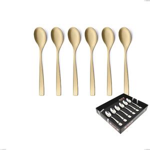 Confezione vetrina 6 pezzi moka Etoile PVD Sabbiato Champagne, Acciaio 18/10 sabbiato, spessore 4 mm, pvd champagne