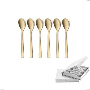 Confezione a libro 6 pezzi cucchiaini caff� Etoile PVD Sabbiato Champagne, Acciaio 18/10 sabbiato, spessore 4 mm, pvd champagne