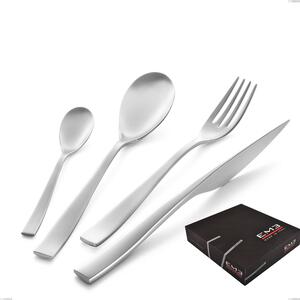 Servizio Posate ETOILE SABBIATO 49 pezzi in acciaio 18/10 lucido spessore 4 mm in Confezione Regalo