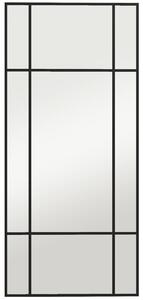 HOMCOM Specchio da Parete Stile Finestra con Montaggio Verticale e Orizzontale, 110x50cm, Nero | Aosom Italy