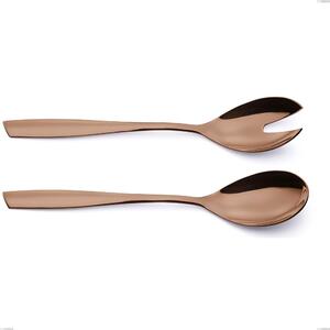 Coppia insalata ELeven PVD Chocolate, Acciaio 18/10 lucido, spessore 2.5 mm, lunghezza 253 mm, PVD chocolate