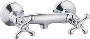 Beverley Mechanical Shower Mixer Tap - ROUSSEAU - Retro Style - Ceramic Head - Brass - Chrome