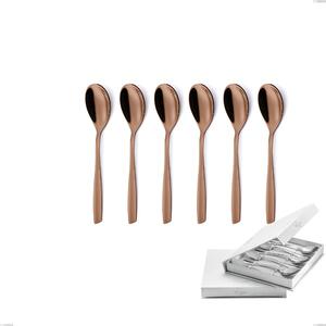 Confezione a libro 6 pezzi cucchiaini caff� ELeven PVD Chocolate, Acciaio 18/10 lucido, spessore 2.5 mm, PVD chocolate
