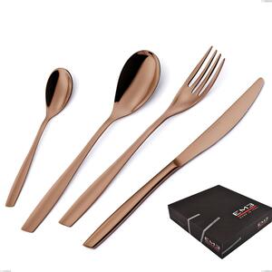 Set di posate 75 pezzi ELeven PVD Chocolate in confezione regalo, Acciaio 18/10 lucido, spessore 2.5 mm, PVD chocolate
