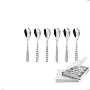 Confezione a libro 6 pezzi cucchiaini caff� eleven exa, Acciaio inox Aisi 304 Acciaio lucido disegno laser, spessore 2.5mm- posate
