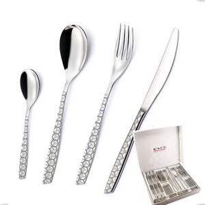 Cofanetto 24 pezzi eleven exa, Acciaio inox Aisi 304 Acciaio lucido disegno laser, spessore 2.5mm