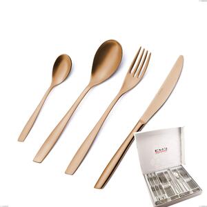 Cofanetto 24 pezzi Eleven rose brunita lucida , Acciaio inox 18/10 (AISI 304), spessore 2,5 mm