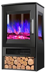 Jopassy caminetto elettrico caminetto elettrico 900W/1800W stufa camino elettrico LED effetto fiamma nero