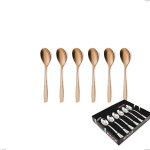 Confezione vetrina 6 pezzi caff� Eleven rose brunita lucida , Acciaio inox 18/10 (AISI 304), spessore 2,5 mm