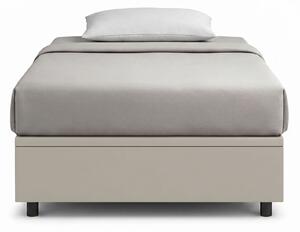 Letto Singolo Contenitore Imbottito 80x190 cm Similpelle Tortora BoxMax