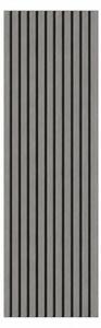 Set 10 Pezzi Pannello Decorativo Fonoassorbente a Listelli Effetto Doghe di Legno 120x30 cm in PVC Nero