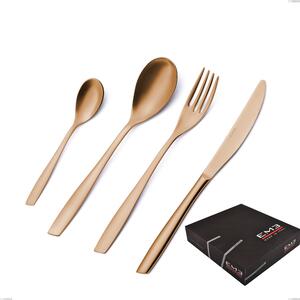 Set di posate 75 pezzi Eleven rose brunita lucida in confezione regalo , Acciaio inox 18/10 (AISI 304), spessore 2,5 mm
