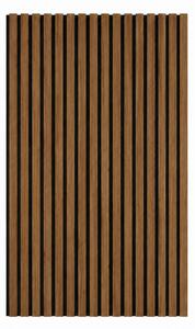 Set 4 Pezzi Pannello Decorativo Fonoassorbente a Listelli Effetto Doghe di Legno 120x60 cm in HDF Noce