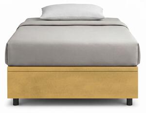 Letto Singolo Contenitore Imbottito 80x190 cm Microfibra Ocra BoxMax