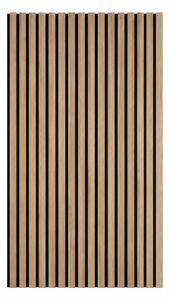 Set 4 Pezzi Pannello Decorativo Fonoassorbente a Listelli Effetto Doghe di Legno 120x60 cm in HDF Rovere