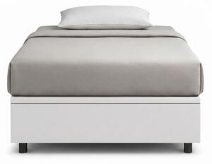 Letto Singolo Contenitore Imbottito 80x190 cm Similpelle Bianco BoxMax