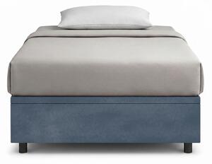 Letto Singolo Contenitore Imbottito 80x190 cm Microfibra Blu BoxMax
