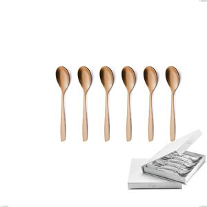 Confezione a libro 6 pezzi cucchiaini caff� Eleven rose brunita lucida , Acciaio inox 18/10 (AISI 304), spessore 2,5 mm