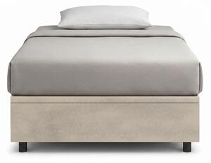 Letto Singolo Contenitore Imbottito 80x200 cm Microfibra Sabbia BoxMax