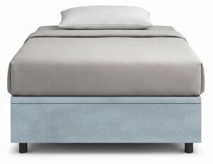 Letto 1 Piazza e Mezza Contenitore Imbottito 120x190 cm Microfibra Azzurro Boxmax