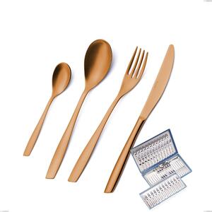 Servizio di posate 75 pezzi in astuccio regalo Eleven Sahara 2,5 mm Brunita sabbiata , Acciaio inox 18/10 (AISI 304), spessore 2,5 mm