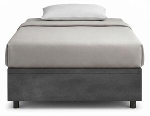 Letto Singolo Contenitore Imbottito 80x190 cm Microfibra Grigio BoxMax