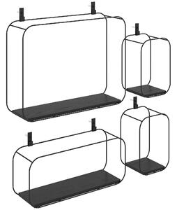 HOMCOM Mensole Flottanti Geometriche per Soggiorno, Set di 4 Pezzi, Nero | Aosom Italy