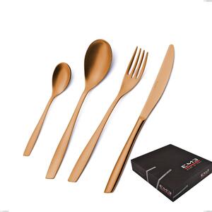 Set di posate 75 pezzi Eleven Sahara Brunita sabbiata in confezione regalo Eleven Sahara 2,5 mm Brunita sabbiata , Acciaio inox 18/10 (AISI 304), spessore 2,5 mm