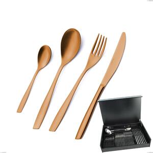 Servizio di posate 51 pezzi in astuccio di legno Eleven Sahara 2,5 mm Brunita sabbiata , Acciaio inox 18/10 (AISI 304), spessore 2,5 mm
